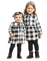 Toddler Girls Matching Family Buffalo Plaid Shirt Dress