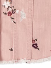 Girls Floral Denim Jacket
