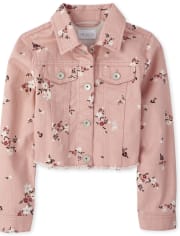 Girls Floral Denim Jacket