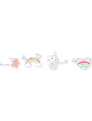 Paquete de 4 anillos arcoíris para niñas