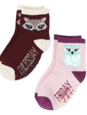 Toddler Girls Critter Days Of The Week Midi Socks 7-Pack