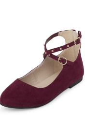 Girls Studded Wrap Ballet Flats