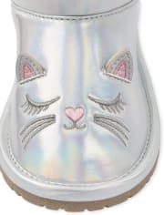 Toddler Girls Iridescent Cat Boots