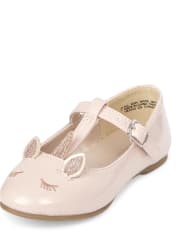 Toddler Girls Unicorn T Strap Ballet Flats