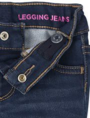 Jeggings de mezclilla de punto elástico supersuave para bebés y niñas pequeñas