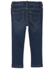 Jeggings de mezclilla de punto elástico supersuave para bebés y niñas pequeñas