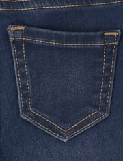 Jeggings de mezclilla de punto elástico supersuave para bebés y niñas pequeñas