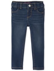 Jeggings de mezclilla de punto elástico supersuave para bebés y niñas pequeñas