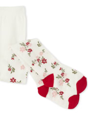 Toddler Girls Floral Tights