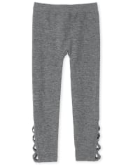 Girls Criss Cross Fleece Lined Leggings