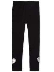 Leggings con forro polar y corazón de lentejuelas Flip para niñas