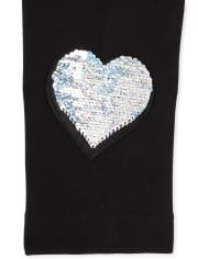 Leggings con forro polar y corazón de lentejuelas Flip para niñas