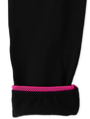 Leggings con forro polar a rayas para niñas