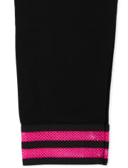 Leggings con forro polar a rayas para niñas