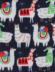 Unisex Adult Matching Family Long Sleeve Festive Llama Cotton Top And Fleece Pants Pajamas BLUE The Children s Place CA
