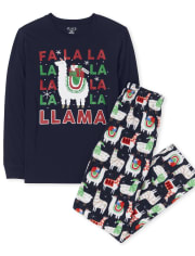 Unisex Adult Matching Family Long Sleeve Festive Llama Cotton Top And  Fleece Pants Pajamas