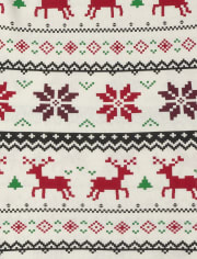 Kids Matching Family Reindeer Fairisle Snug Fit Cotton Pajamas
