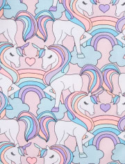 Pijama de algodón ajustado con diseño de unicornio para niñas