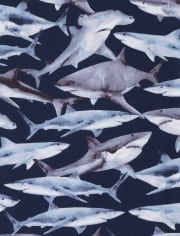 Boys Shark Snug Fit Cotton Pajamas