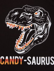 Unisex Kids Matching Family Halloween Glow Candy-Saurus Snug Fit Cotton Pajamas