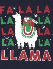 Unisex Kids Matching Family Festive Llama Snug Fit Cotton And Fleece Pajamas