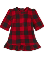 Doll Matching Family Bear Buffalo Plaid Fleece Nightgown