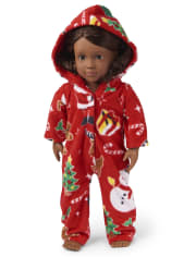 Doll Matching Family Christmas Crew Fleece One Piece Pajamas