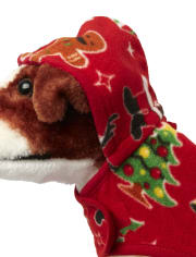 Pijama de lana con cuello redondo de Navidad familiar a juego para perros