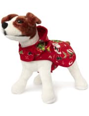 Pijama de lana con cuello redondo de Navidad familiar a juego para perros