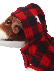 Pijama de lana a cuadros con diseño de búfalo y oso de la familia a juego para perros