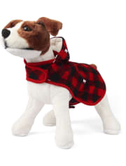 Pijama de lana a cuadros con diseño de búfalo y oso de la familia a juego para perros