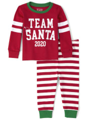 Pijama de algodón unisex para bebés y niños pequeños a juego con el equipo familiar de Papá Noel
