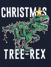 Pyjama en coton ajusté Papa et moi pour bébés et tout-petits garçons Glow Christmas Tree-Rex