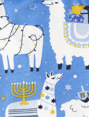 Baby And Toddler Matching Family Hanukkah Llama Snug Fit Cotton Pajamas