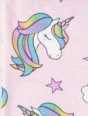Baby And Toddler Girls Rainbow Unicorn Snug Fit Cotton Pajamas