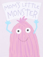 Pijamas de algodón ajustados Monster para bebés y niñas pequeñas