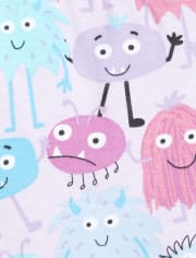 Pijamas de algodón ajustados Monster para bebés y niñas pequeñas