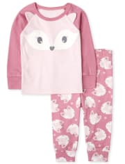 Baby And Toddler Girls Fox Snug Fit Cotton Pajamas