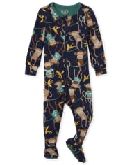 Baby And Toddler Boys Monkey Snug Fit Cotton One Piece Pajamas