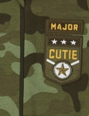 Pijamas de una pieza de algodón ajustados con estampado de camuflaje para bebés y niños pequeños