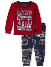 Baby And Toddler Boys Mom's Hero Snug Fit Cotton Pajamas