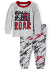 Pijama de algodón de ajuste ceñido Dino Roar para bebés y niños pequeños