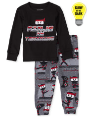 Baby And Toddler Boys Dad And Me Glow Ninja Matching Snug Fit Cotton Pajamas