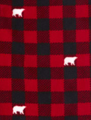 Mens Matching Family Bear Buffalo Plaid Cotton And Fleece Pajamas