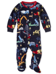 Baby And Toddler Boys Construction Fleece One Piece Pajamas