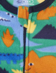 Baby And Toddler Boys Dino Fleece One Piece Pajamas