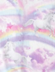 Baby And Toddler Girls Mommy And Me Unicorn Cloud Fleece Matching One Piece Pajamas