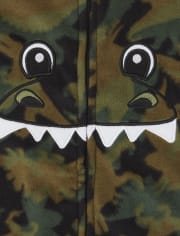 Baby And Toddler Boys Matching Family Dino Fleece One Piece Pajamas