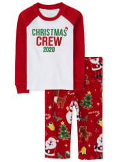 Unisex Baby And Toddler Matching Family Christmas Crew Snug Fit Cotton And Fleece Pajamas