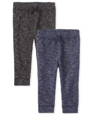 Baby And Toddler Boys Active Fleece Jogger Pants 2-Pack